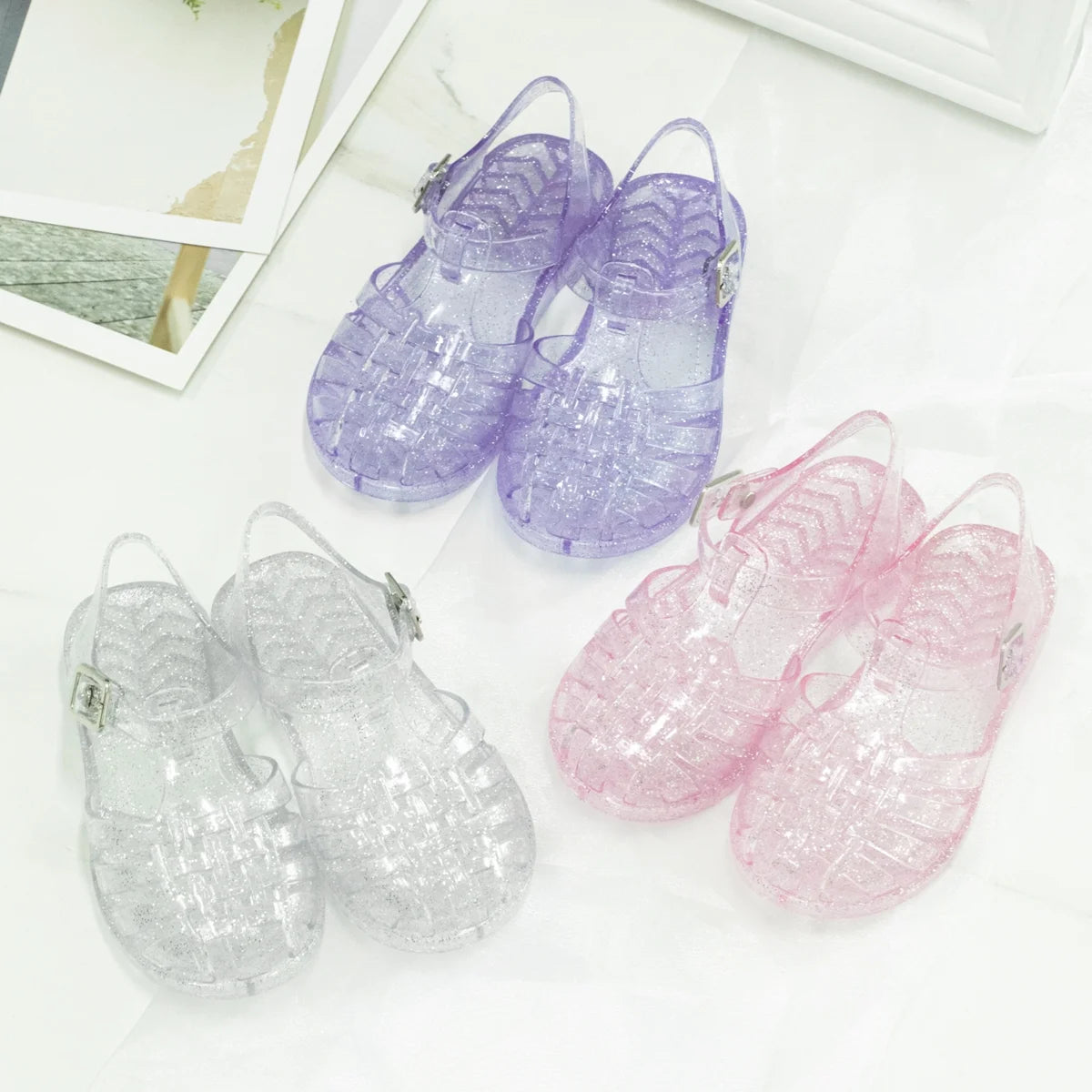 Toddler Girls Closed Toe Jelly Sandals Mary Jane Flat N89208