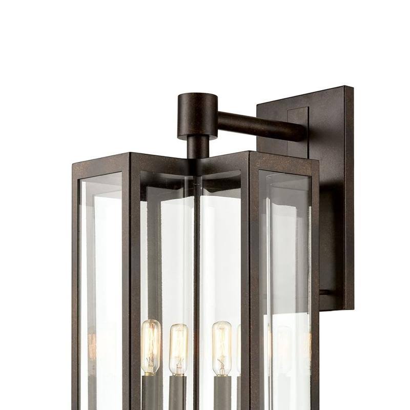 4-Light Sconce in Aged Zinc with Clear G107