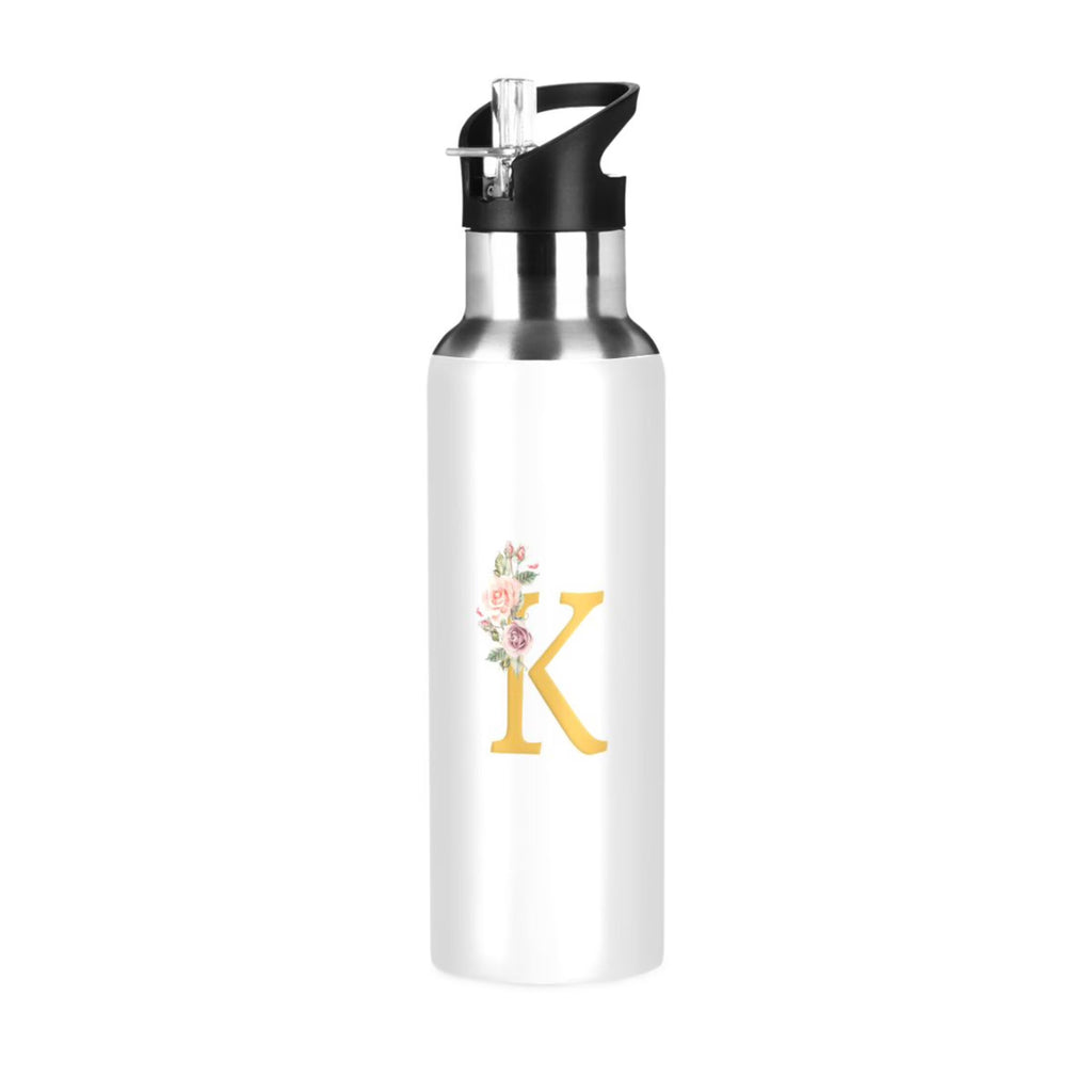 Stainless Steel Insulated Thermos Vacuum Flask Water Bottle with Straw Lid L5739