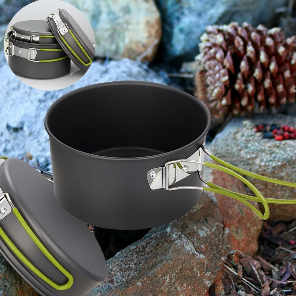 Camping Cookware Set Non-Stick Lightweight with Storage Bag C336