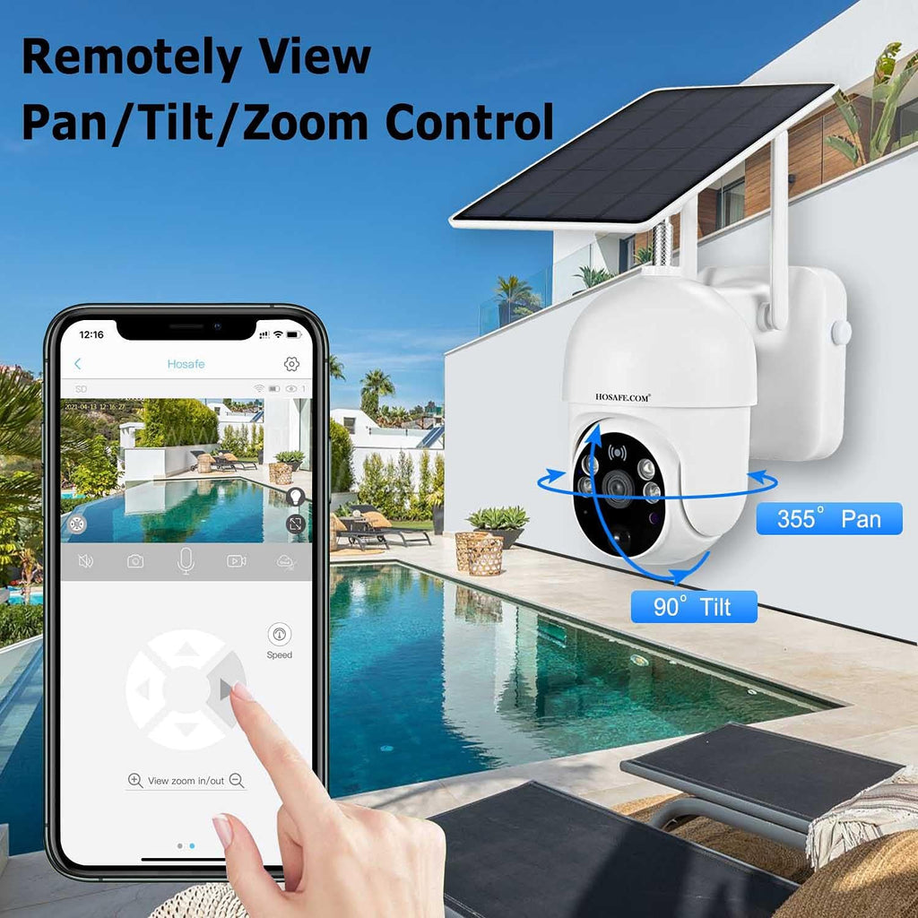 Wireless Solar Battery Powered Security Camera with Color Night Vision H92286