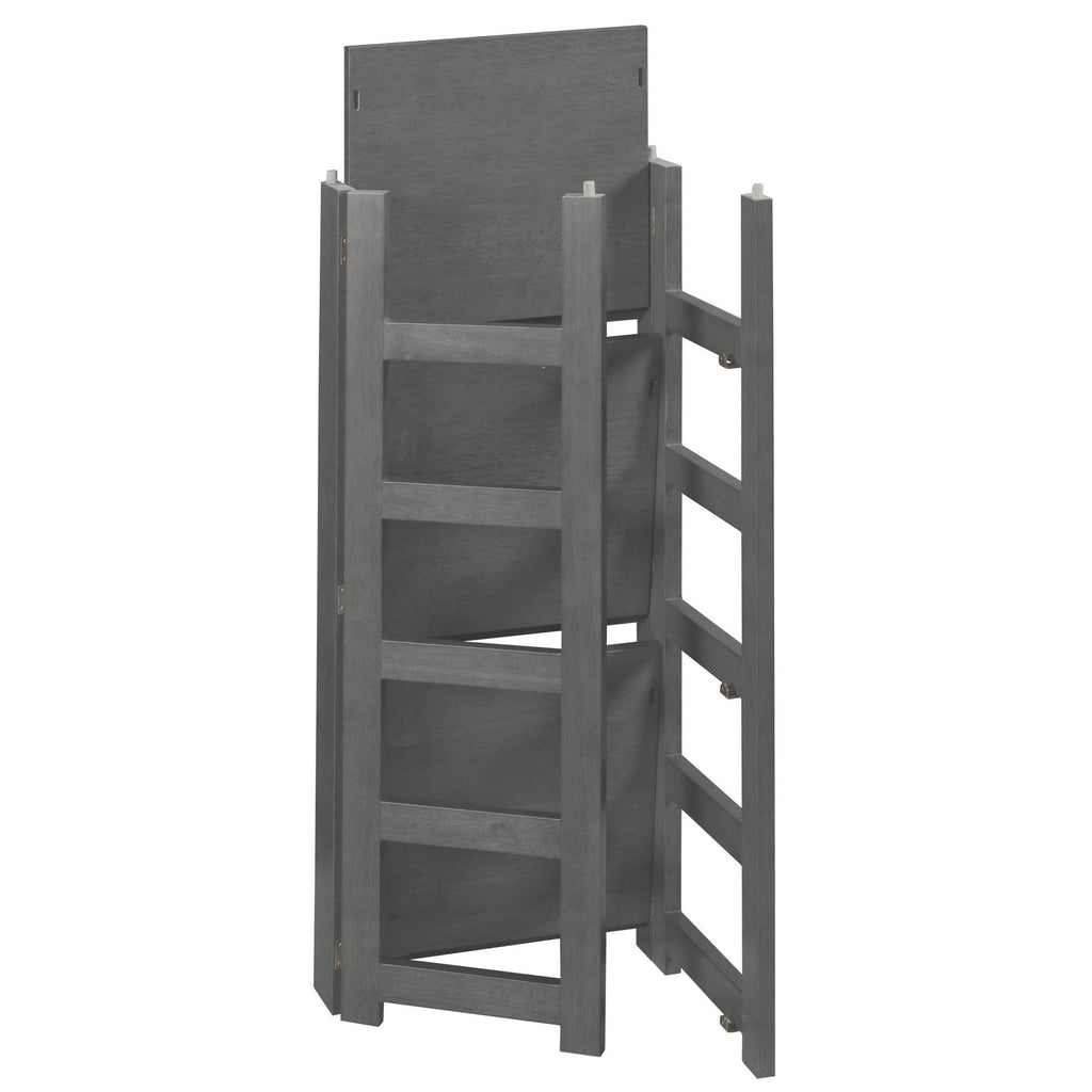 Grey Square Folding Bookcase with Folding Fabric Bins O18772