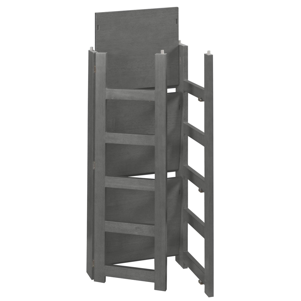 Grey Square Folding Bookcase with Folding Fabric Bins O18772