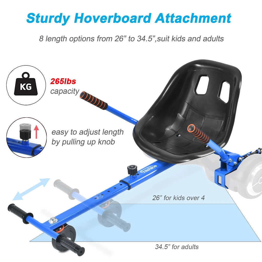 Blue Hoverboard Go Kart Seat Attachment O734