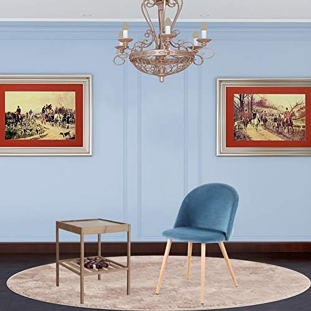 Blue Velvet Upholstered Dining Side Chairs K522034