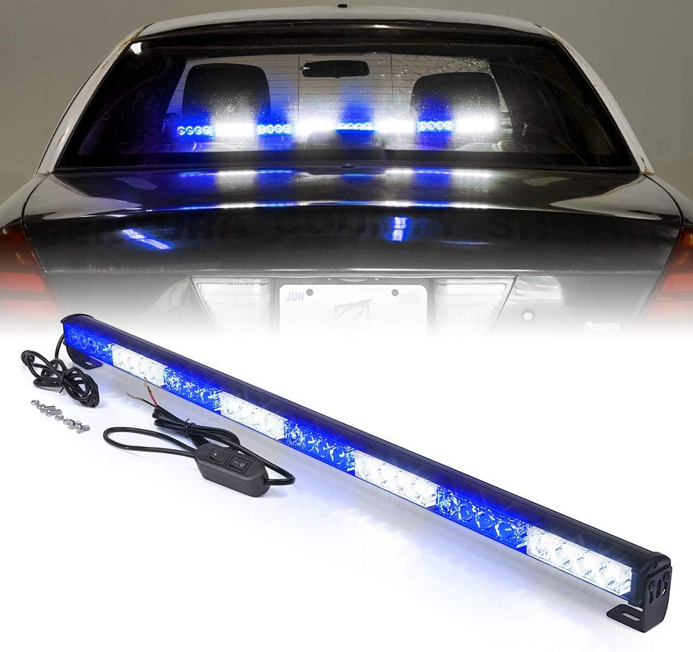Red & Blue 35.5 LED Strobe Light Bar with Suction Cup Mount B66283