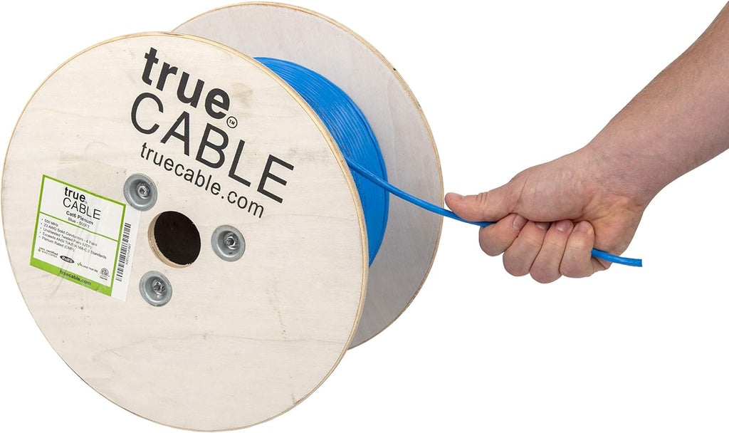 Cat6 Plenum Bulk Ethernet Cable, 500ft, Green, 23AWG 4 Pair Solid Bare Copper, 550MHz, UTP E38022
