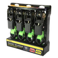 1 In x 12 Ft 500 LB Capacity Ratchet Tie Down Straps, 4 Pack E77628