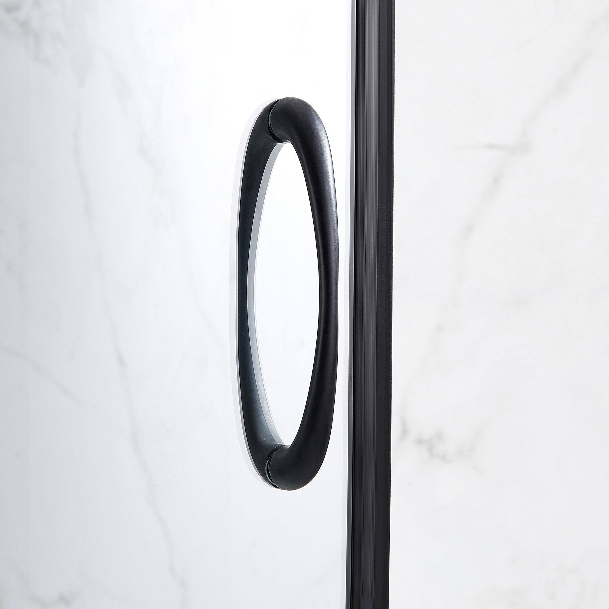Black Shower Kit with Clear Glass Panels and Base Z83885