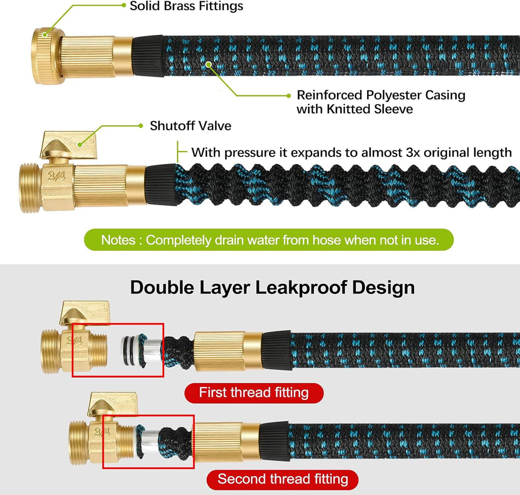 Expandable Garden Hose 100FT Pack of 2 with Spray Nozzle X834668