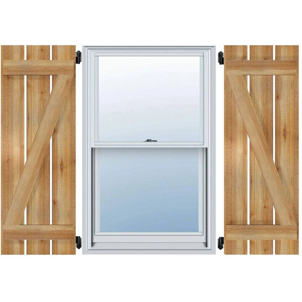 Board-n-Batten Shutters with Z-Bar, Rough Sawn Western Red Cedar K569332