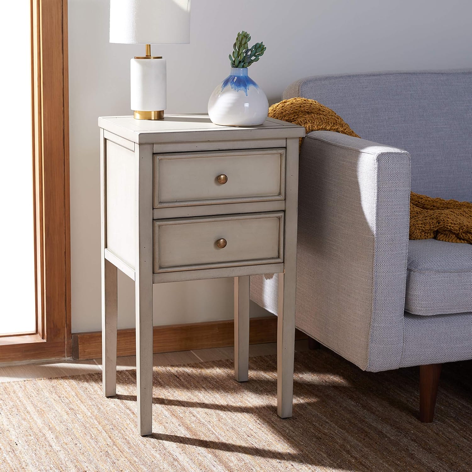 French Grey End Table Q30277