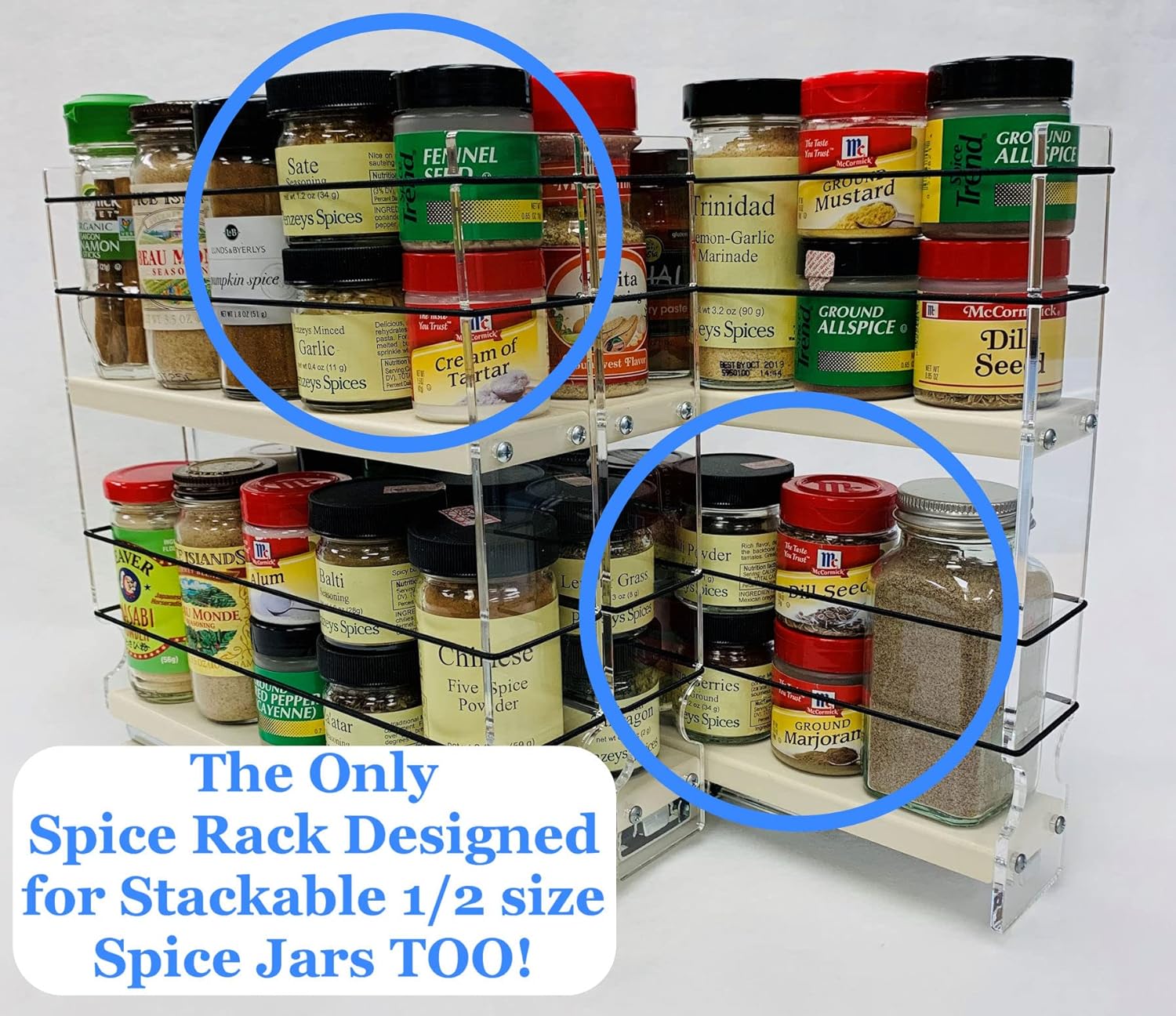 Spice Rack Cabinet Mounted 3 Drawers 30 Capacity I9907
