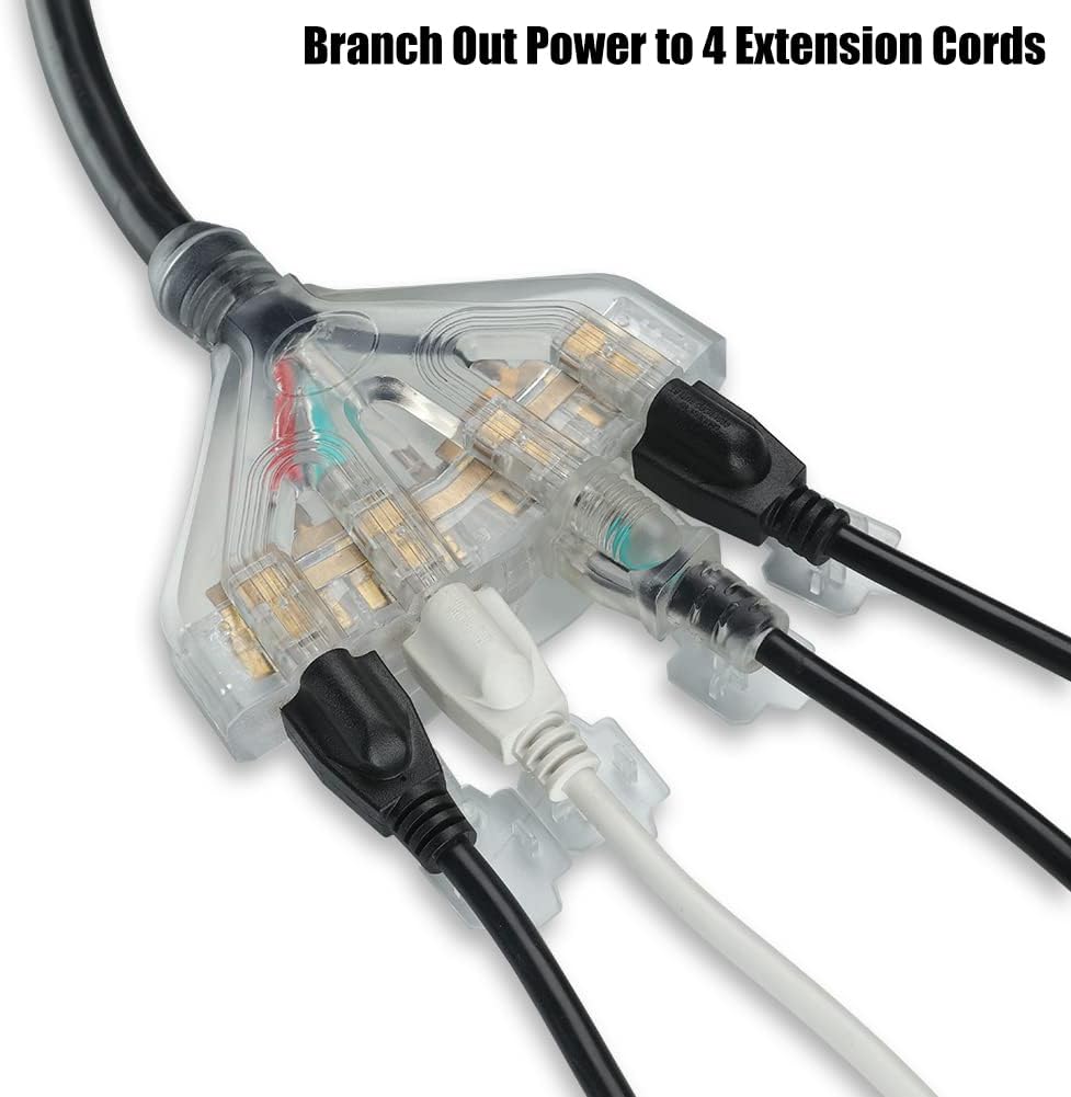 25 Feet 30 Amp 10 Gauge 4 Prong Generator Extension Cord 125/250V 7500W Pack of 2 K28656