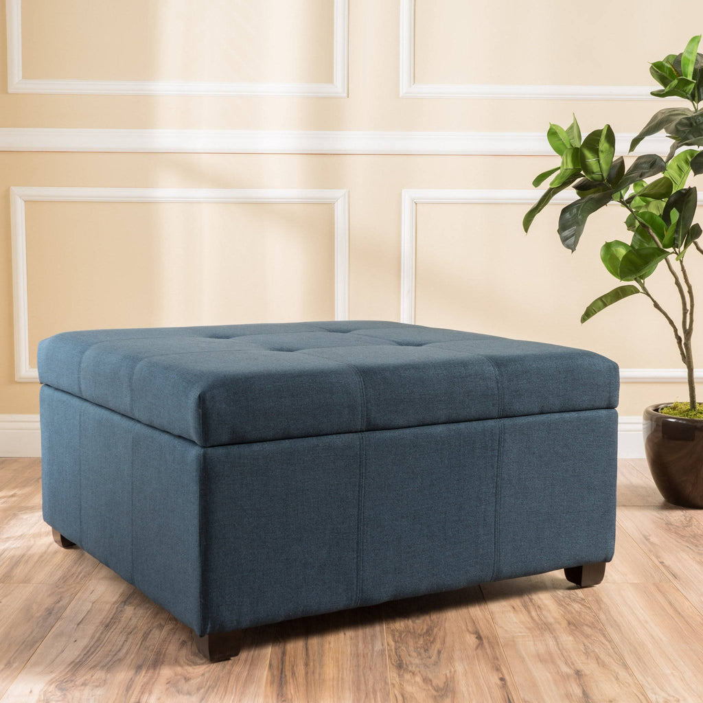 Dark Gray Fabric Storage Ottoman W333578