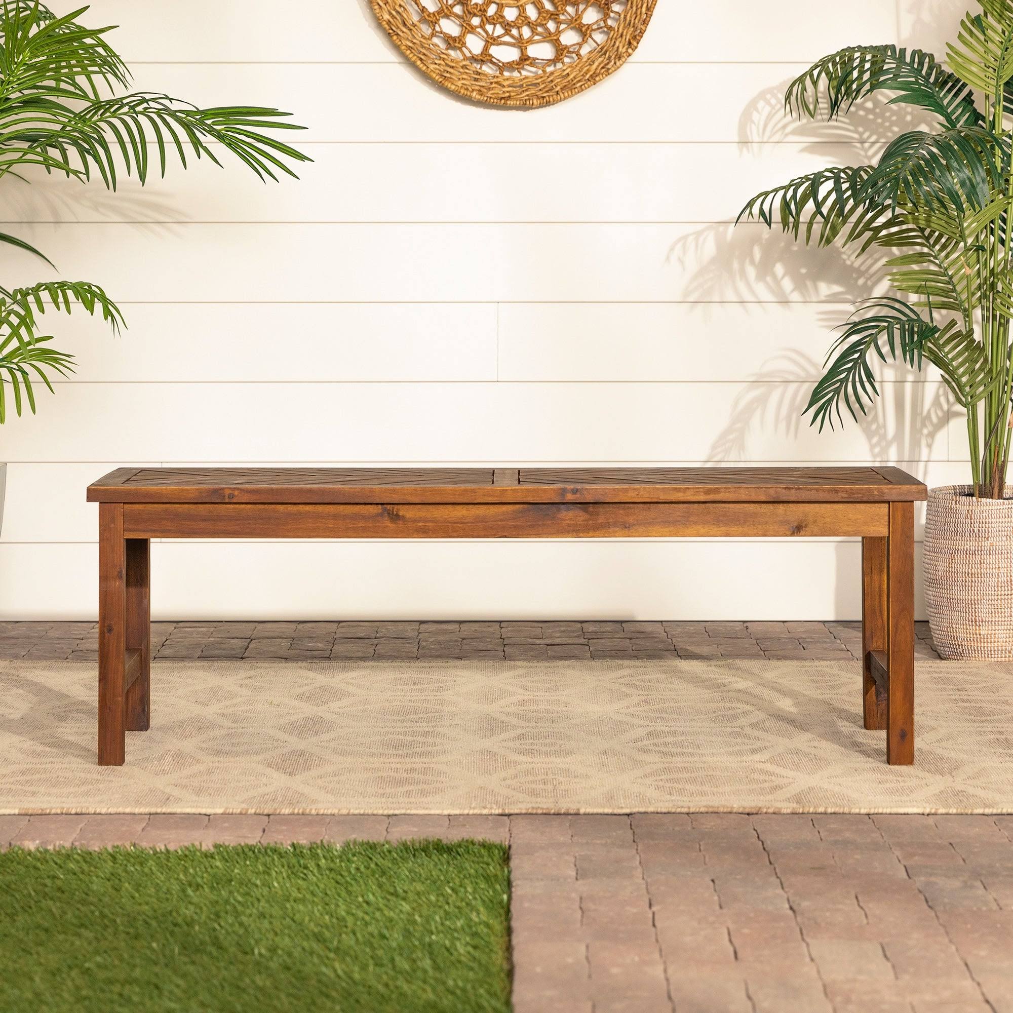 Dark Brown Chevron Patio Bench O6794