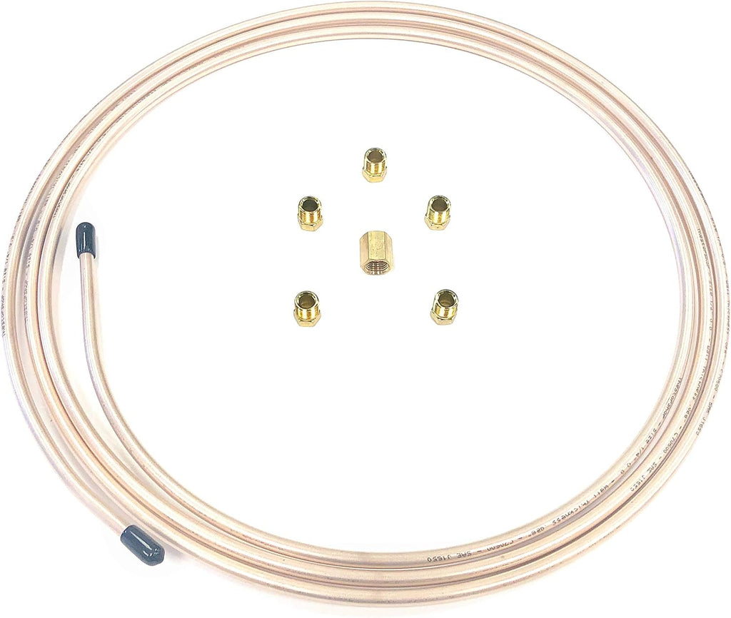 25 Ft. of 1/4" Copper Nickel Tubing with Fittings Pack of 2 R866