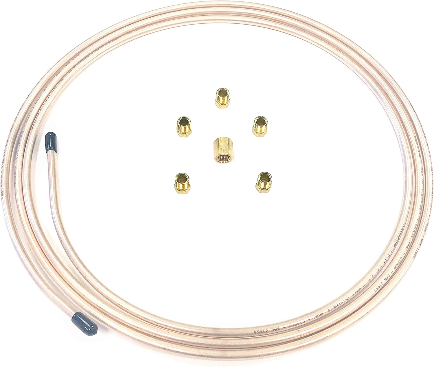 25 Ft. of 1/4" Copper Nickel Tubing with Fittings Pack of 2 R866