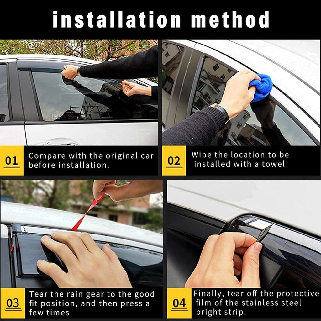 Rain Guard Window Wind Deflector Vent Visor A15049