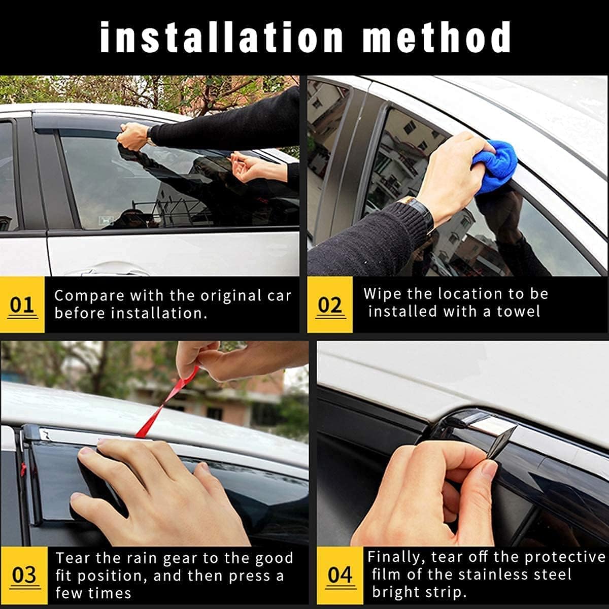 Rain Guard Window Wind Deflector Vent Visor A15049