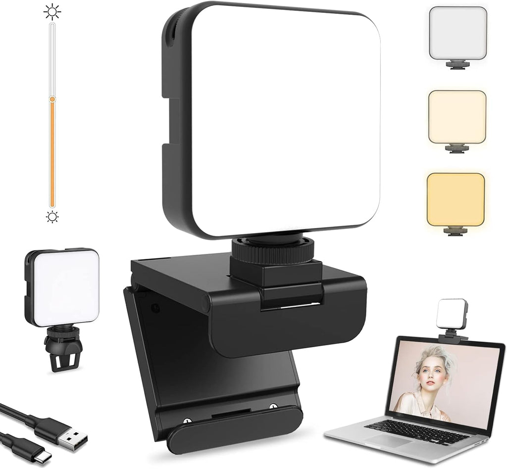 Dimmable Rechargeable Video Conference Lighting Kit with Webcam Style Clip B10891