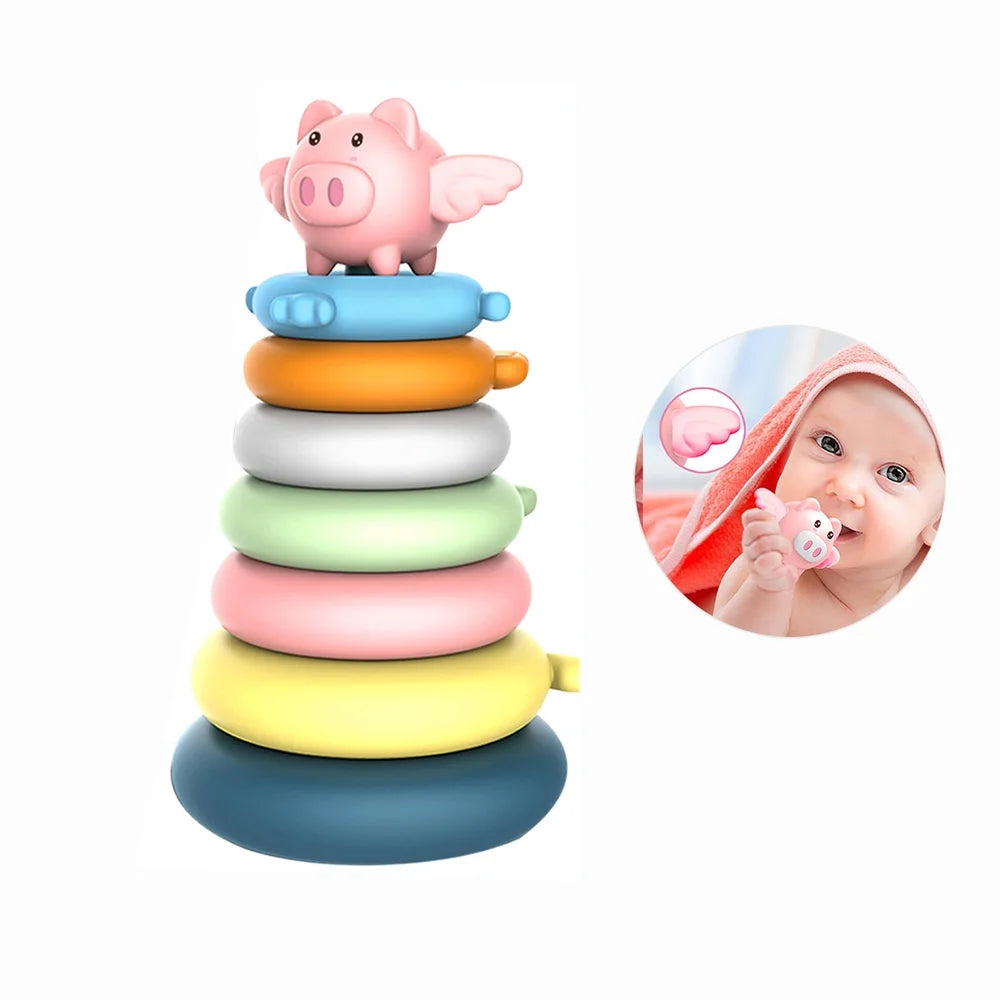 7 Rings Baby Stacking & Nesting Toys Montessori Baby Blocks A54156