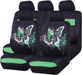 11PCS Universal Fit Car Seat Covers Set (Black with Pink) A9011