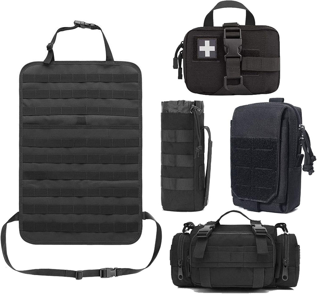 Black Pack of 2 Molle Seat Back Organizer Car Seat Covers P142018