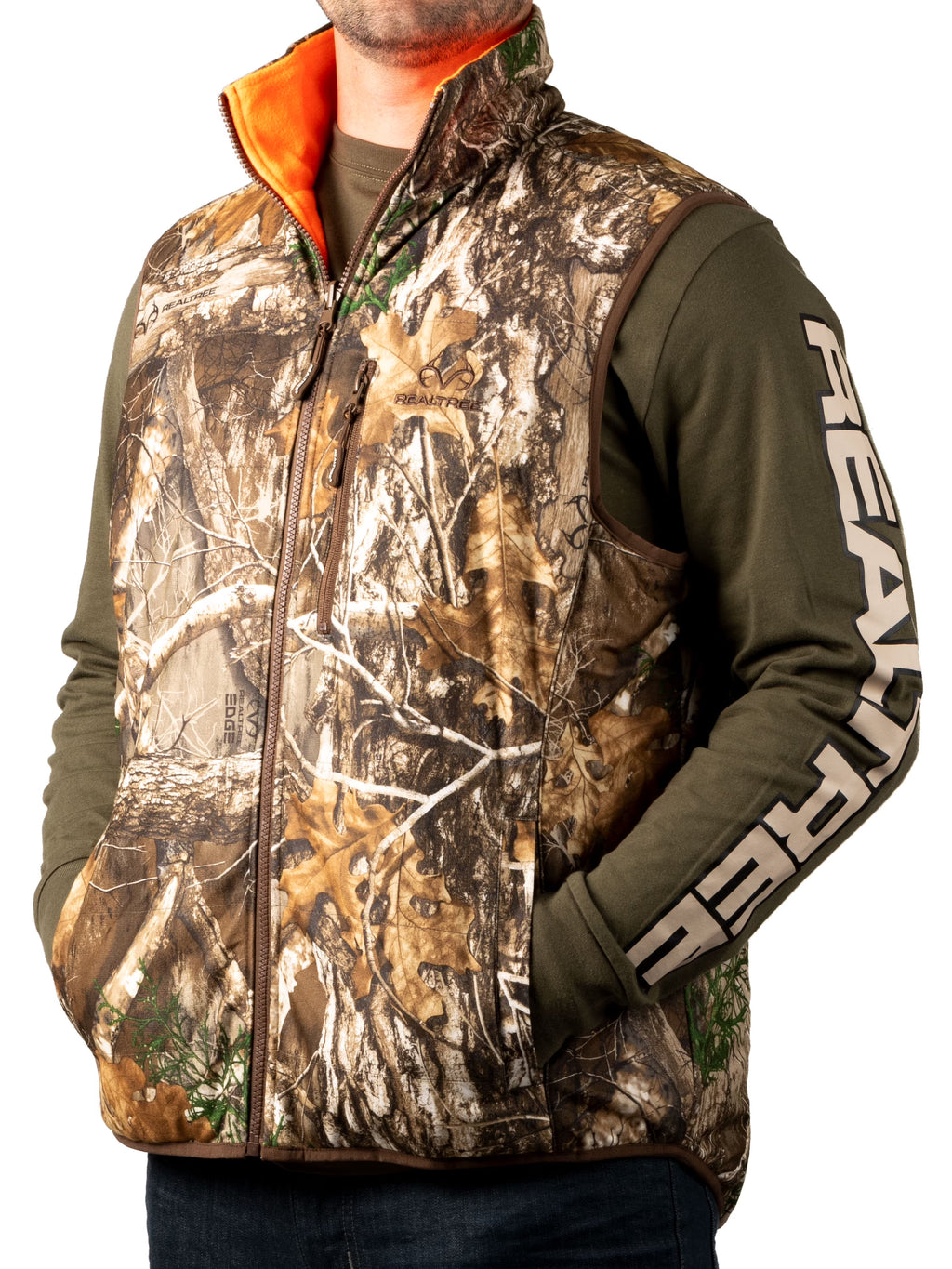 Reversible Camo and Blaze Full-Zip Hunting Vest Y855