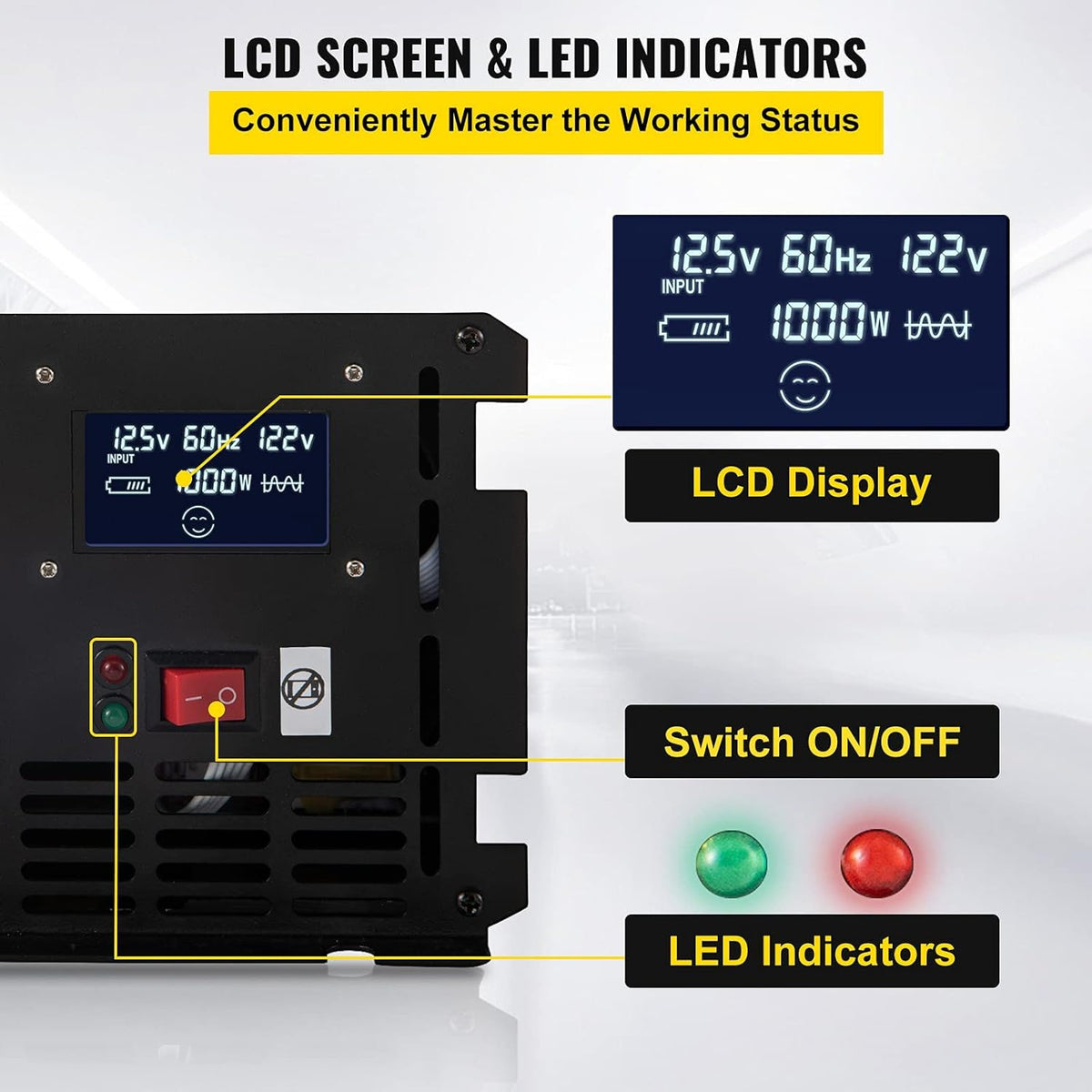 2000W Modified Sine Wave Power Inverter with LCD Display Q125