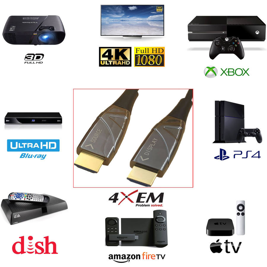 Ultra High Speed HDMI Cable 4K Active Black 98 ft HDMI Type A L707