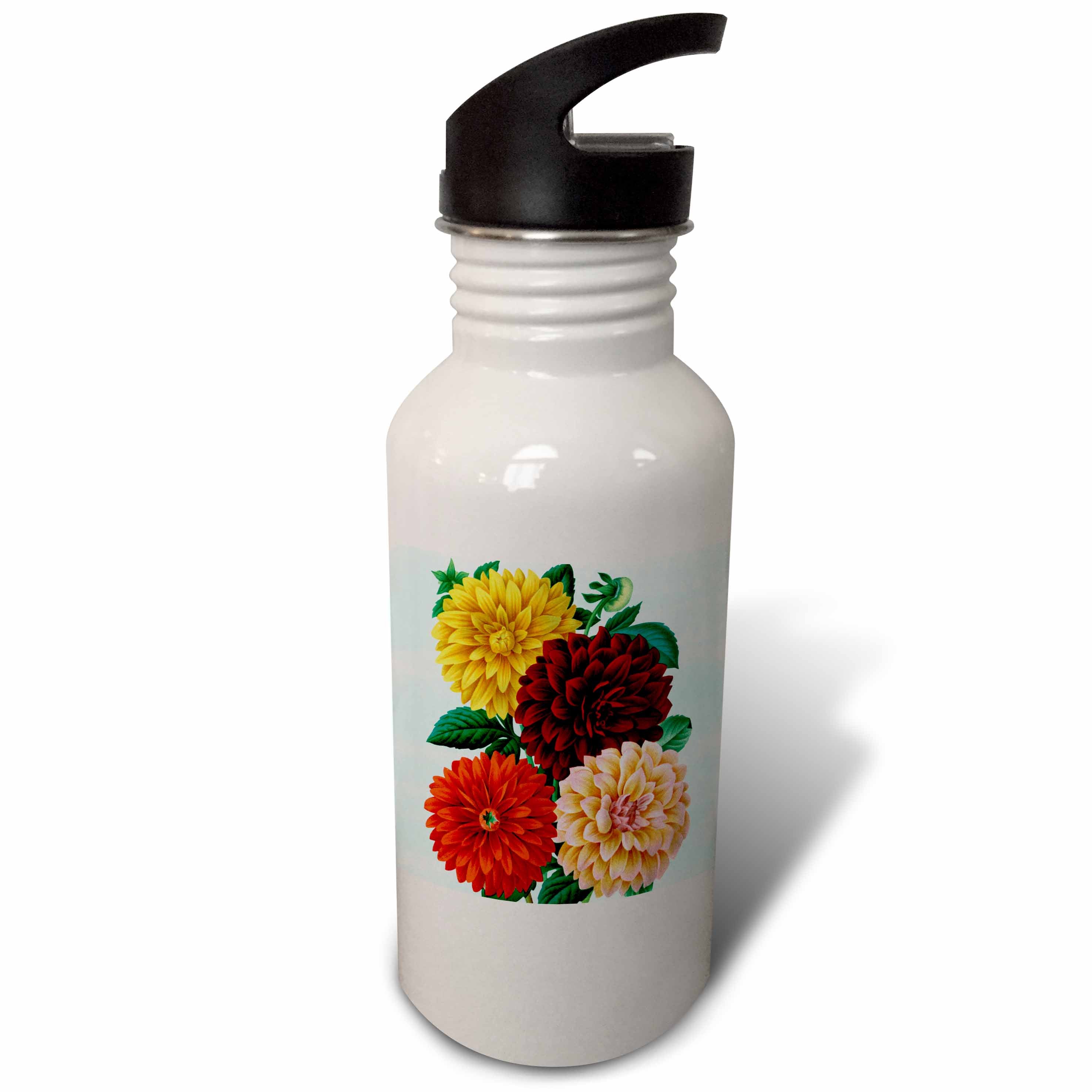 Vintage Dahlia Flowers 21 oz Sports Water Bottle A751