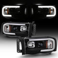 Black LED Tube Projector Headlights Pair H6467