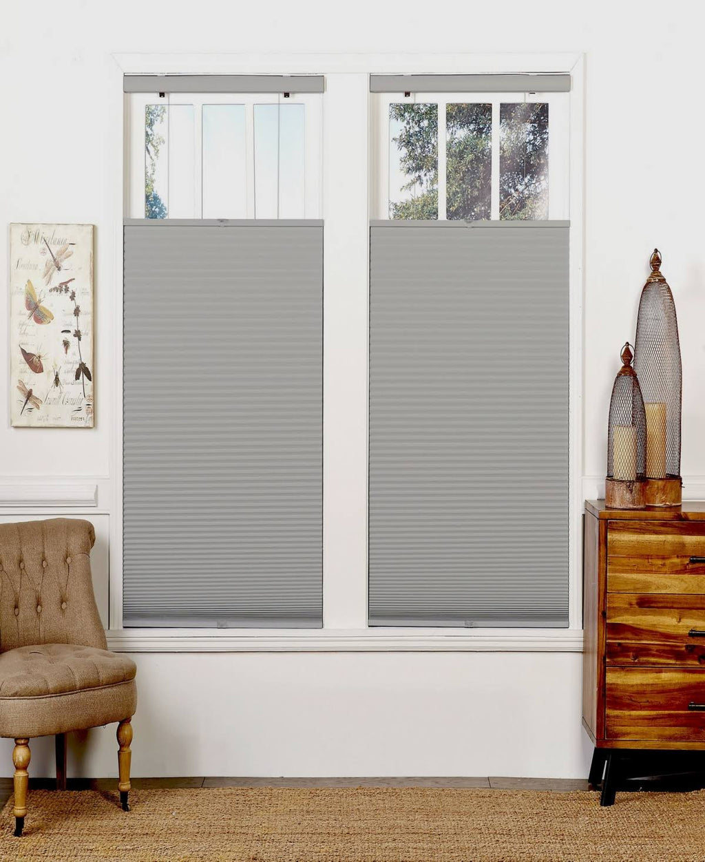 Cream-white Top Down Bottom Up Blackout Shade O550330