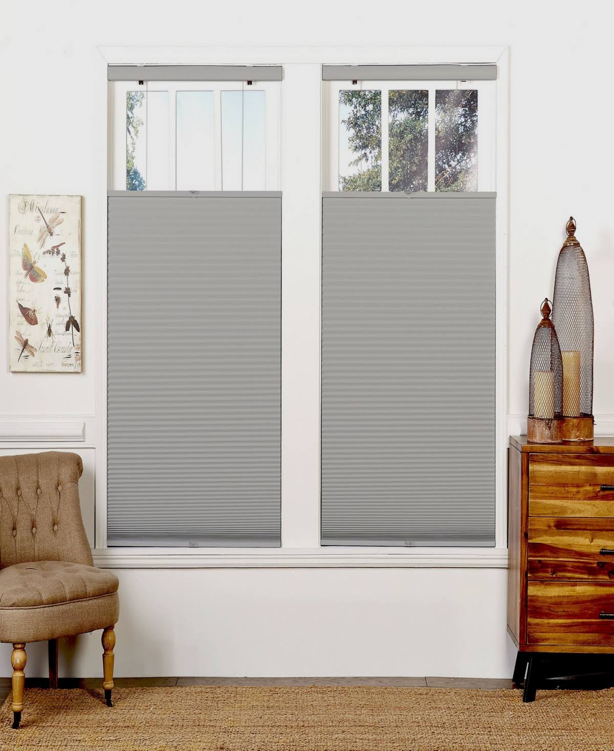 Cream-white Top Down Bottom Up Blackout Shade O550330