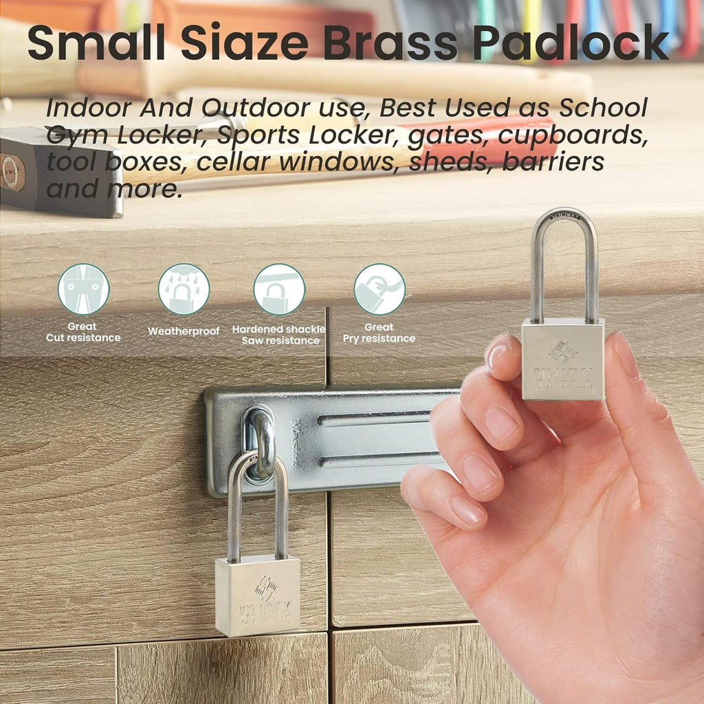 24 Pack Brass Keyed Alike Padlock with Long Shackle M345473