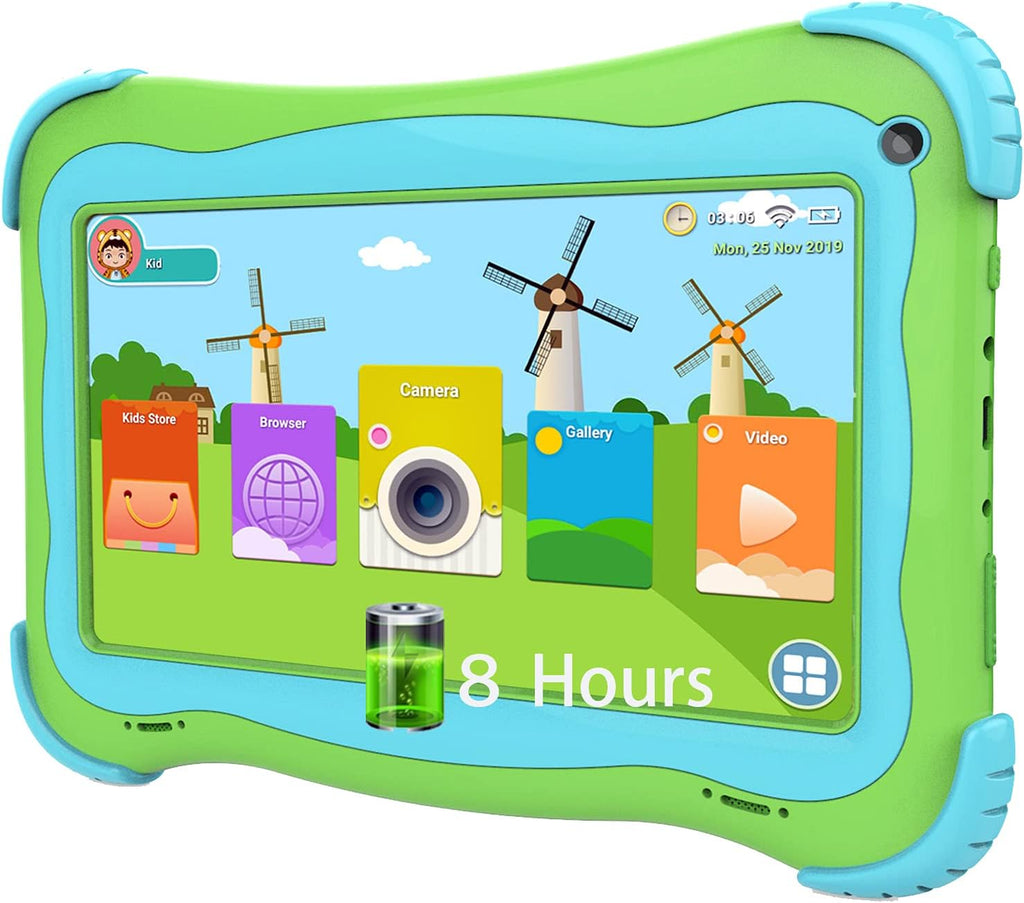 Kids Tablet 8 inch Android 10.0 Tablet, 2GB RAM 32GB ROM, Quad Core Processor, IPS HD Display, Dual Cameras, WiFi Tablet with Case Z972