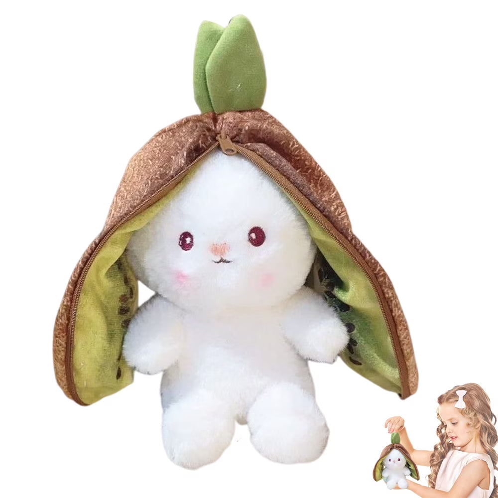 Brown Kiwi Reversible Bunny Plush Stuffed Animal A299360