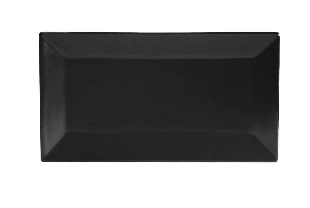 Black Stoneware Rectangular Platter, Box of 24 E7043