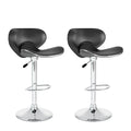 Black Curved Adjustable Bar Stool Set of 2 B7630