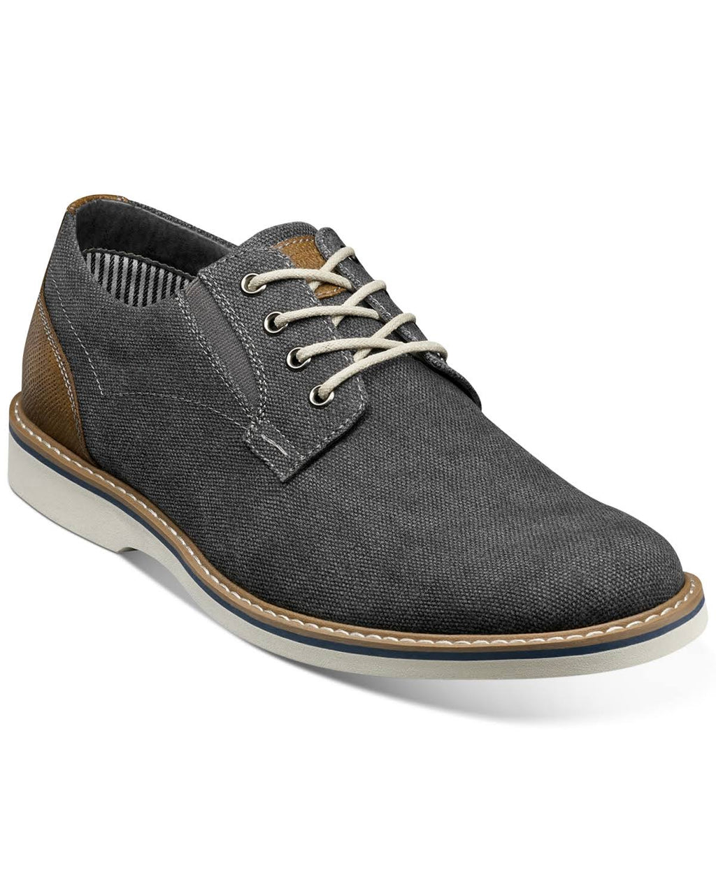 Canvas Plain Toe 8 Men's Gunmetal Shoes D1276