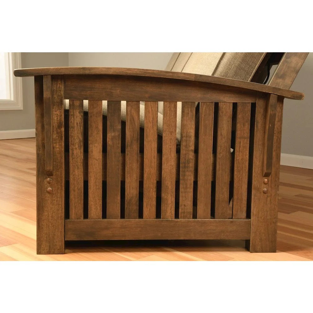 Rustic Walnut Finish Suede Navy Mattress T744
