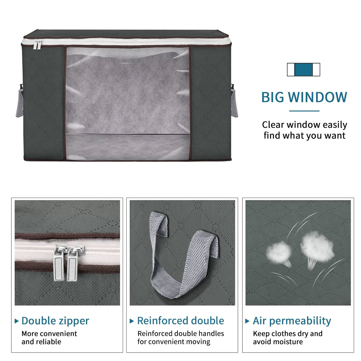 90L Foldable Clothes Storage Bags with Handles S76684
