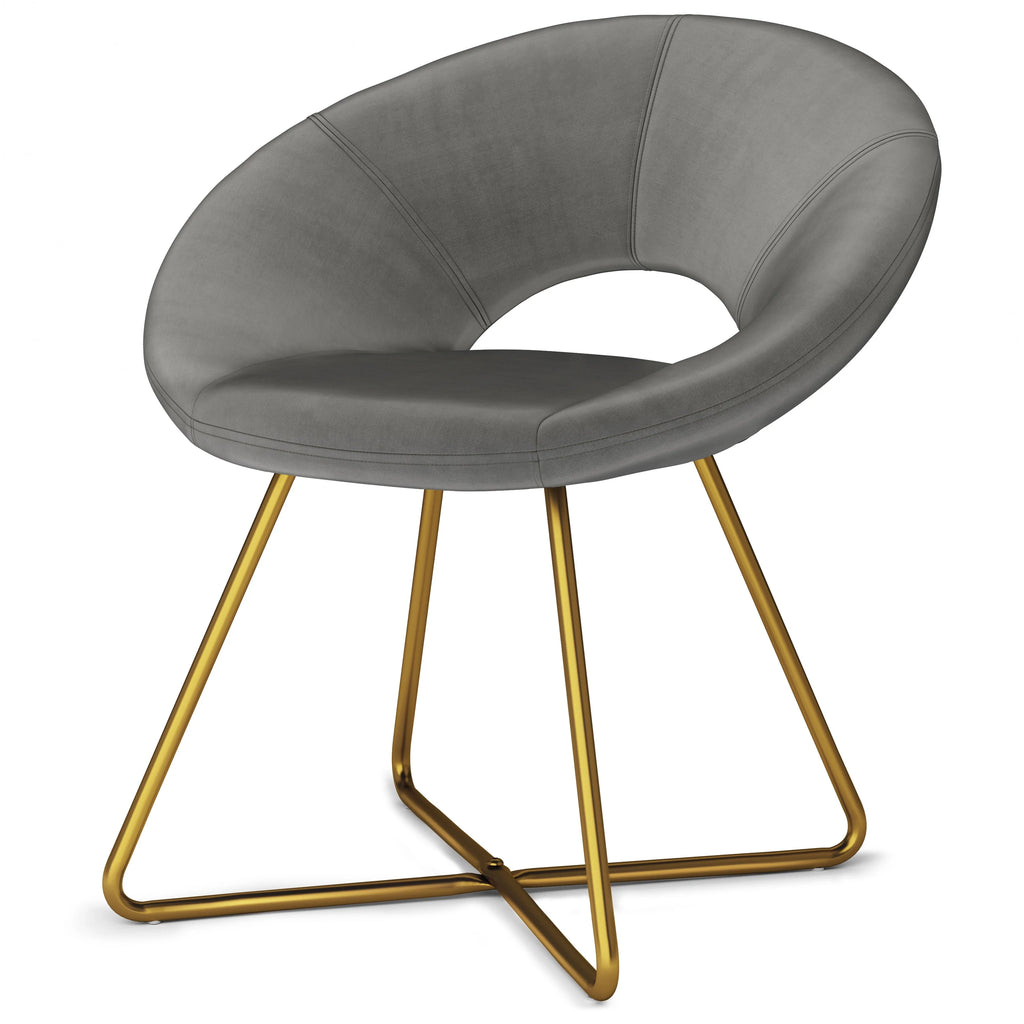 Gray Velvet Accent Chair V1279