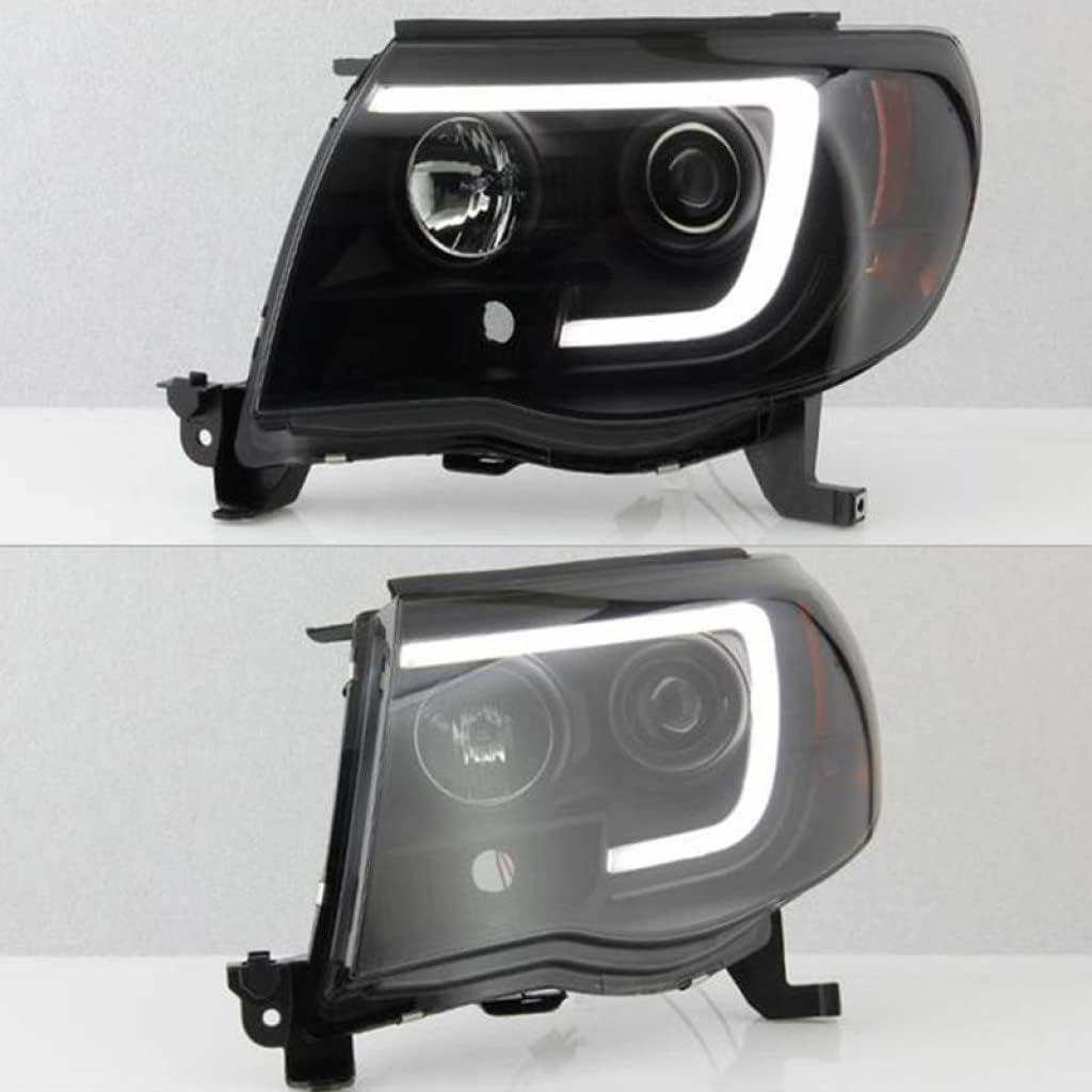 Black Smoke Headlights Pair with Light Bar DRL P544885
