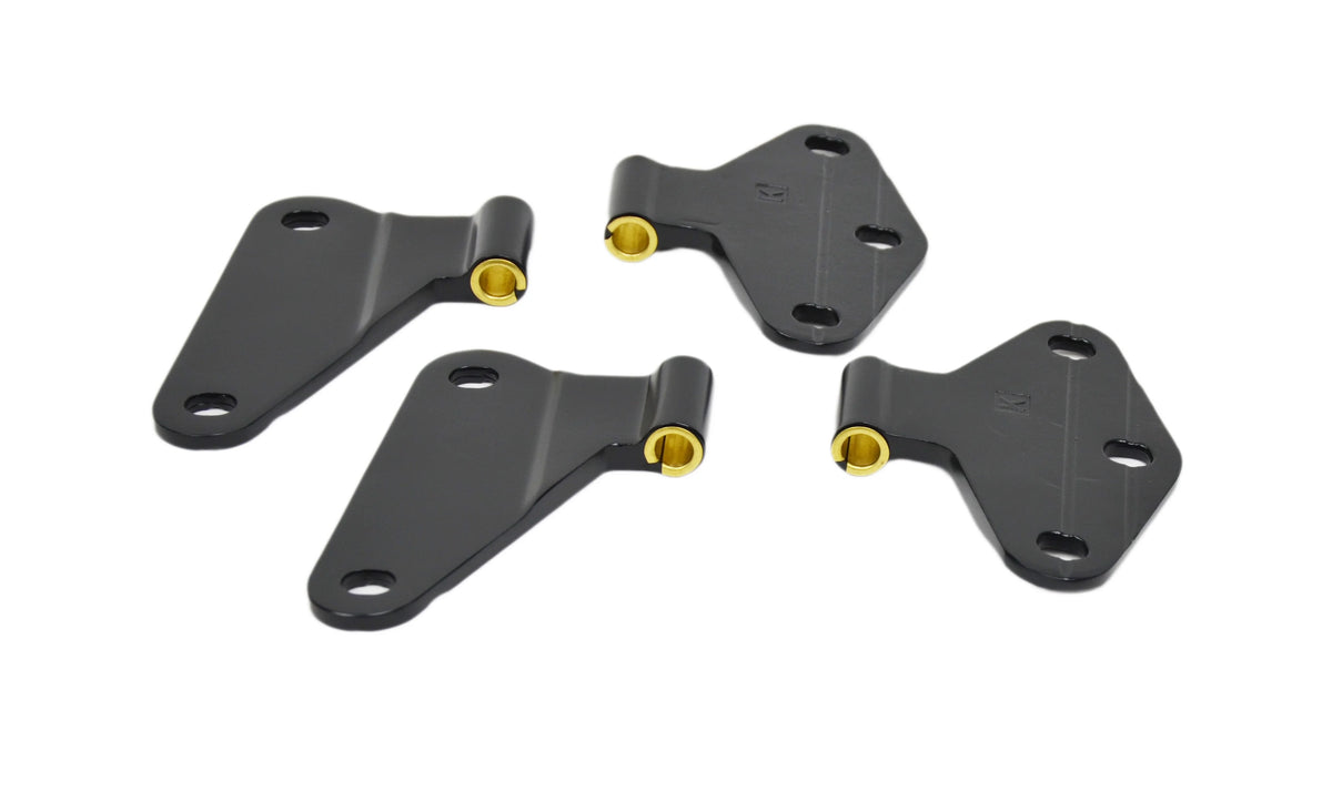 4 Pieces Black Body Door Hinge Set for 2 Door K1024
