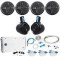 6.5" 1600w Marine Boat Speakers with Wakeboards and Amp Wire Kit G63977