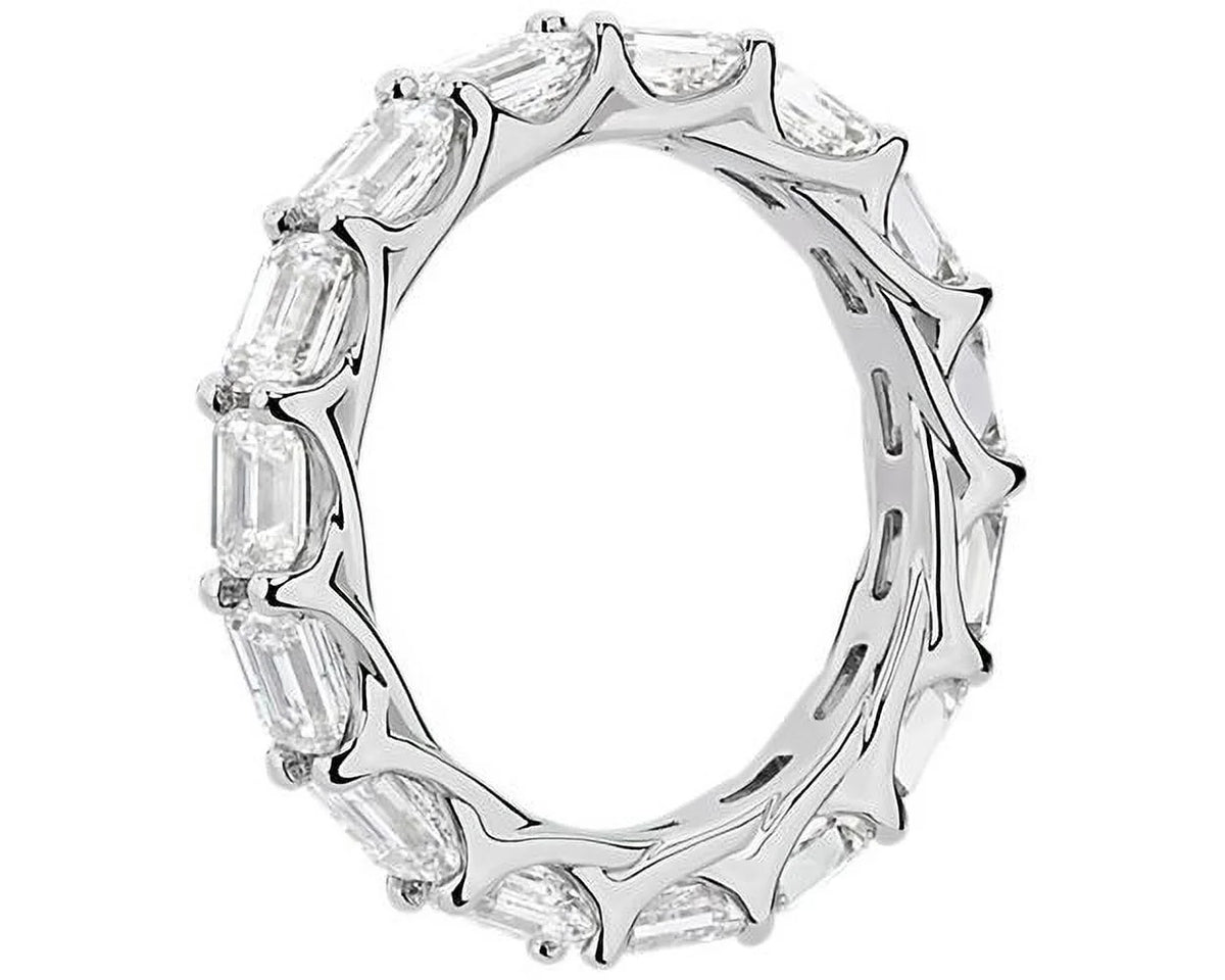 14K White Gold Emerald Cut Diamond Eternity Band E383947