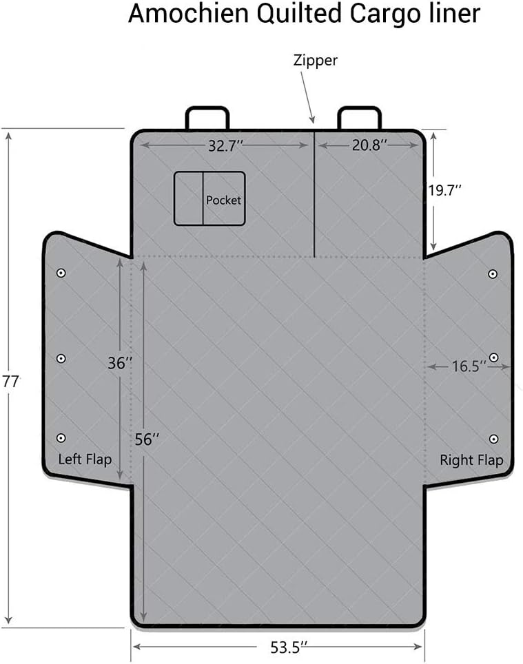Black Waterproof Dog Cargo Liner with Side Walls Protector and Bumper Flap J650243
