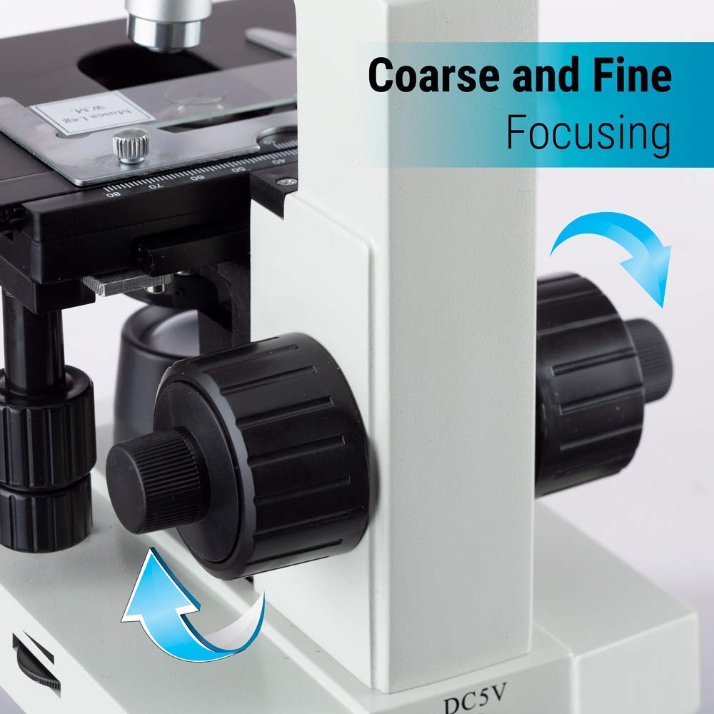 40X-2000X LED Binocular Compound Lab Microscope with Double Layer Mechanical Stage V6841